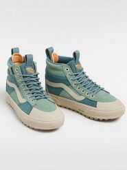 Vans Skórzane sneakersy "Sk8-Hi" w kolorze turkusowym rozmiar: 35. Niebieskie obuwie sportowe damskie Vans, z materiału, za kostkę, bez zapięcia. Za 268.55 zł.