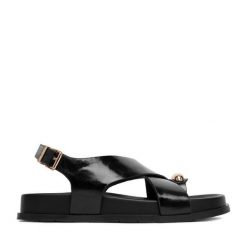 Sandały MEXX. Czarne sandały damskie Mexx, bez wzorów, bez obcasa, na płaskiej podeszwie, bez zapięcia. Za 299.99 zł.