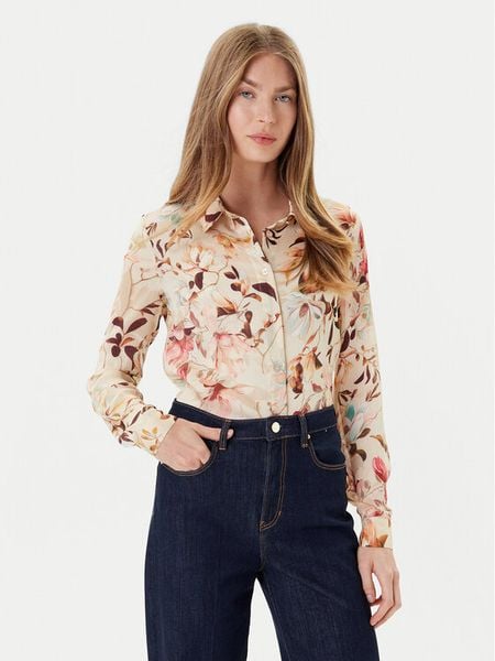 Guess Koszula W5YH0X WDW82 Beżowy Regular Fit. Brązowe koszule damskie Guess, xl, z aplikacjami, z syntetyku, bez kołnierzyka, bez ramiączek. Za 279.99 zł.