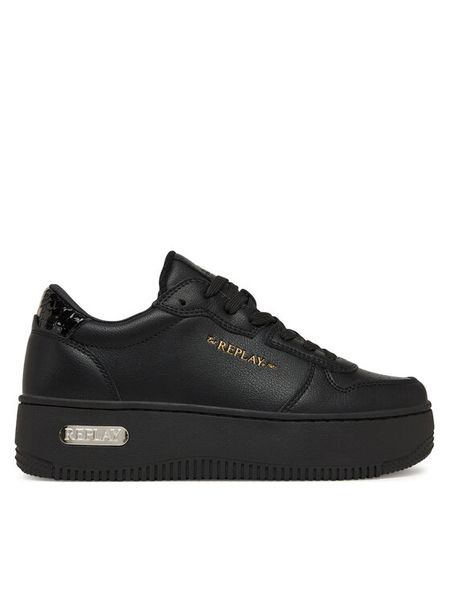 REPLAY Sneakersy GWZ5O.000.C0024L Czarny. Czarne obuwie sportowe damskie Replay, ze skóry, bez zapięcia. Za 349.99 zł.