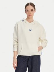 Roxy Bluza W126-RXLSS-1017-02X Écru Regular Fit. Białe bluzy damskie Roxy, m, bez wzorów, z bawełny, bez kaptura. Za 129.99 zł.