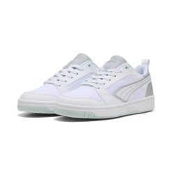 Sneakersy unisex Rebound v6 Low Aqua Metallics PUMA. Białe obuwie sportowe casual damskie Puma, bez zapięcia. W wyprzedaży za 219.00 zł.