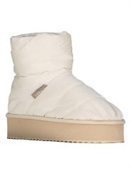 Geographical Norway Botki zimowe "Ornella" w kolorze kremowym rozmiar: 37. Brązowe botki damskie Geographical Norway, na zimę, bez obcasa, bez zapięcia. Za 113.99 zł.