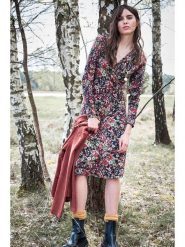 Aniston Sukienka w kolorze czarnym ze wzorem rozmiar: 38. Czarne sukienki damskie Aniston, bez wzorów, z wiskozy, bez ramiączek. Za 88.02 zł.