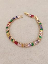 Nakkash Pozłacana bransoletka z cyrkoniami rozmiar: onesize. Żółte bransoletki damskie Nakkash, pozłacane. Za 38.45 zł.