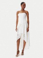 Bardot Sukienka koktajlowa Felicidad Strapless 59843DB Biały Regular Fit. Białe sukienki damskie Bardot, bez wzorów, z bawełny, wizytowe, bez ramiączek. Za 439.99 zł.