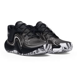 Buty do koszykówki Under Armour Spawn 6 Mid. Czarne obuwie sportowe damskie Under Armour, bez zapięcia, do koszykówki. Za 379.99 zł.
