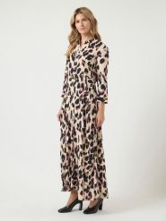 YAS Sukienka w kolorze beżowo-czarnym rozmiar: L. Brązowe sukienki damskie YAS, bez wzorów, z wiskozy, klasyczne, bez ramiączek. Za 184.02 zł.