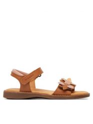 Froddo Sandały Lorine Flowers G3150251-41 M Brązowy. Brązowe sandały dziewczęce Froddo, ze skóry, bez obcasa, bez zapięcia. Za 319.99 zł.