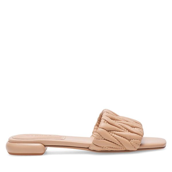 Klapki Badura. Brązowe klapki damskie Badura, bez wzorów, bez obcasa, bez zapięcia. Za 219.99 zł.