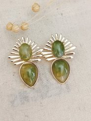 Atelier MIU Pozłacane kolczyki-wkrętki rozmiar: onesize. Zielone kolczyki damskie atelier MIU, pozłacane. Za 56.99 zł.