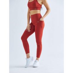 Legginsy Sportowe Damskie BeShaped Flex Appeal z Kieszeniami. Czerwone legginsy damskie BESHAPED, xs, bez wzorów. W wyprzedaży za 152.15 zł.