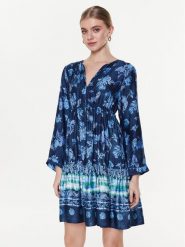 Replay Sukienka codzienna W9602.000.73950 Niebieski Regular Fit. Niebieskie sukienki damskie Replay, bez wzorów, z wiskozy, bez ramiączek. Za 399.99 zł.