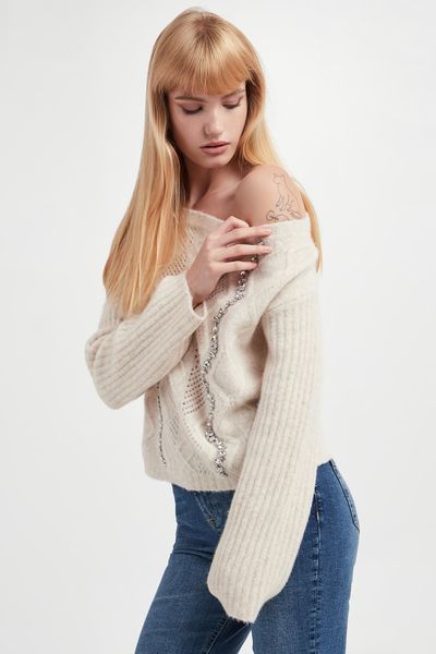 Sweter damski wełniany LIU JO. Swetry klasyczne damskie Liu Jo, m, z wełny, bez kołnierzyka. Za 639.00 zł.