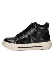 Caprice Skórzane sneakersy w kolorze czarnym rozmiar: 38. Czarne obuwie sportowe damskie Caprice, ze skóry, za kostkę, bez zapięcia. Za 250.35 zł.