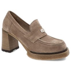 Beżowe Półbuty Armodo Eleganckie Obuwie Damskie Na Obcasie. Brązowe półbuty damskie Armodo, bez wzorów, bez obcasa, na obcasie, bez zapięcia. Za 309.00 zł.