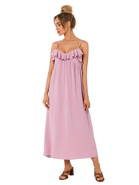 Made of emotion Sukienka w kolorze jasnoróżowym rozmiar: XL. Różowe sukienki damskie Made Of Emotion, bez wzorów, bez ramiączek. Za 171.68 zł.