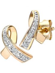 Revoni Złote kolczyki-wkrętki z diamentami rozmiar: onesize. Żółte kolczyki damskie Revoni, z diamentem, złote. Za 1,609.99 zł.