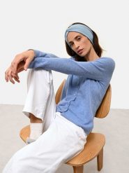 Just Cashmere Kaszmirowy kardigan "Norma" w kolorze błękitnym rozmiar: XL. Niebieskie kardigany damskie Just Cashmere, xl, bez wzorów, z kaszmiru. Za 375.96 zł.