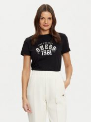 Guess T-Shirt V5RI06 I3Z14 Czarny Regular Fit. Czarne t-shirty damskie Guess, s, z aplikacjami, z bawełny, bez kołnierzyka. Za 89.99 zł.