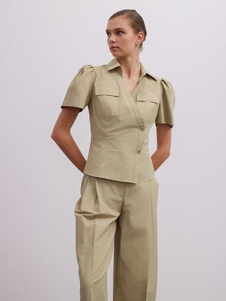 BGN Bluzka w kolorze jasnozielonym rozmiar: 36. Zielone bluzki damskie BGN, bez wzorów, bez kołnierzyka, bez ramiączek. Za 83.62 zł.