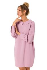 Sukienka koszulowa z dekoltem V na plecach różowa. Czerwone sukienki damskie MOE, bez wzorów, z tkaniny, eleganckie, bez ramiączek. Za 279.00 zł.