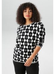 Aniston Koszulka w kolorze biało-czarnym rozmiar: 50. Białe koszulki damskie Aniston, bez wzorów, bez kołnierzyka, bez ramiączek. Za 90.95 zł.
