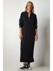 Happiness Istanbul Sukienka dzianinowa w kolorze czarnym rozmiar: onesize. Czarne sukienki damskie Happiness Istanbul, bez wzorów, z dzianiny, bez ramiączek. Za 114.71 zł.
