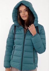 Pikowana kurtka J-NORDIC. Niebieskie kurtki sportowe damskie Volcano, na zimę, plus size, bez wzorów, z materiału, bez kaptura. Za 299.99 zł.