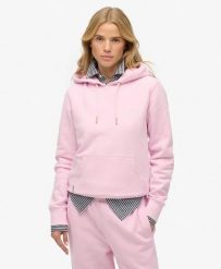 Superdry Bluza z kapturem Essential Logo z haftem. Czerwone bluzy damskie Superdry, bez wzorów, z bawełny, z kapturem. Za 282.85 zł.