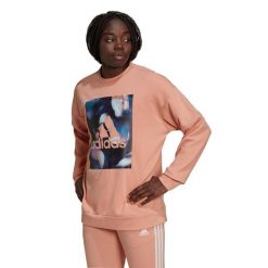 Bluza damska adidas Youforyou Sweatshirt. Brązowe bluzy damskie Adidas, l, bez wzorów, z bawełny, bez kaptura. Za 99.00 zł.