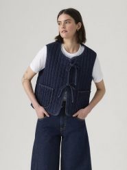 Levi's Kamizelka w kolorze granatowym rozmiar: M. Niebieskie kamizelki damskie Levi's, m, bez wzorów, z bawełny, bez kaptura. Za 164.95 zł.