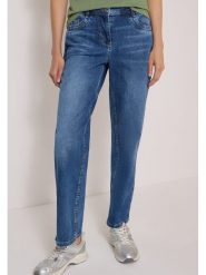 Cecil Dżinsy - Tapered fit - w kolorze niebieskim rozmiar: W30/L30. Niebieskie jeansy damskie Cecil, z podwyższonym stanem. Za 199.95 zł.