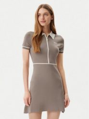 Guess Sukienka dzianinowa V5GK00 Z3D60 Brązowy Regular Fit. Brązowe sukienki damskie Guess, z aplikacjami, z dzianiny, bez ramiączek. Za 259.99 zł.