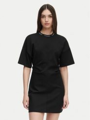 Calvin Klein Jeans Sukienka codzienna LV047G251G Czarny Boxy Fit. Czarne sukienki damskie Calvin Klein Jeans, bez wzorów, z jeansu, bez ramiączek. Za 449.99 zł.