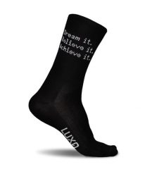 Skarpety Rowerowe z Inspirującym Tekstem "Dream It." od Luxa. Czarne skarpetki damskie LUXA, bez wzorów, z materiału. Za 116.14 zł.