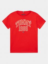 Tommy Hilfiger T-Shirt Varsity KB0KB08206 D Czerwony Regular Fit. Czerwone t-shirty i koszulki chłopięce Tommy Hilfiger, bez wzorów, z bawełny, bez kołnierzyka, bez ramiączek. Za 129.99 zł.