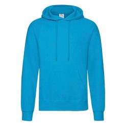 Bluza Fruit Of The Loom Classic z kapturem dla dorosłych Blue Azure. Niebieskie bluzy damskie Fruit of the Loom, s, bez wzorów, z kapturem. Za 165.99 zł.