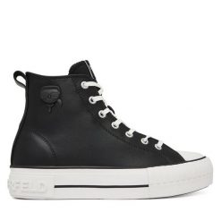 Trampki KARL LAGERFELD. Czarne trampki damskie KARL LAGERFELD, bez wzorów, bez zapięcia. Za 749.99 zł.