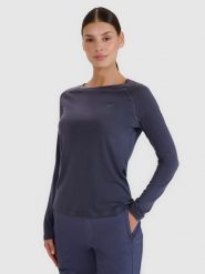 4F Longsleeve trekkingowy szybkoschnący z wełną Merino damski - szary XS. Szare koszulki sportowe damskie 4F, xs, bez wzorów, z dzianiny, bez ramiączek, trekkingowe. W wyprzedaży za 199.99 zł.