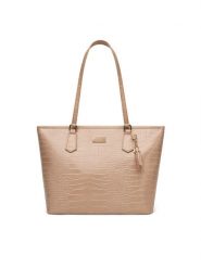 DeeZee Torebka DZE-S-004-07 Beżowy. Brązowe shopper bag DeeZee, bez wzorów, z materiału, bez dodatków. Za 149.99 zł.