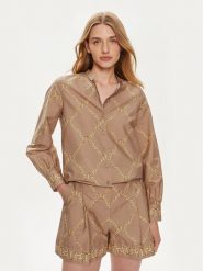 TWINSET Koszula 241TP2730 Beżowy Straight Fit. Brązowe koszule damskie Twinset, bez wzorów, z bawełny, bez kołnierzyka, bez ramiączek. Za 609.99 zł.