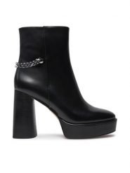 MICHAEL Michael Kors Botki Carlisle Leather Platform Boot 40F4CLME1L Czarny. Czarne botki damskie MICHAEL Michael Kors, ze skóry, bez obcasa, na słupku, bez zapięcia. Za 779.99 zł.