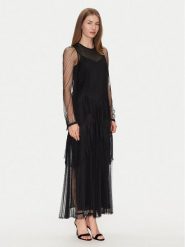 TWINSET Sukienka letnia 251TP2510 Czarny Regular Fit. Czarne sukienki damskie Twinset, bez wzorów, z syntetyku, bez ramiączek. Za 1,159.00 zł.