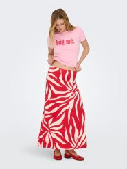 ONLY Koszulka w kolorze jasnoróżowym rozmiar: M. Różowe bluzki damskie Only, m, bez wzorów, z bawełny, bez kołnierzyka, bez ramiączek. Za 43.99 zł.