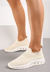 Beżowe Buty Sportowe ze Skarpetkową Cholewką do Kostki Eirona. Brązowe obuwie sportowe casual damskie Born2be. Za 54.99 zł.