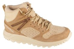 Buty trekkingowe damskie, Wildwood Mid Leather WP. Brązowe obuwie trekkingowe damskie Merrell, z materiału, bez zapięcia. Za 429.99 zł.