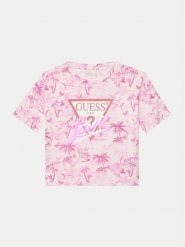 Guess T-Shirt J5GI10 K6YW4 Różowy Regular Fit. Czerwone koszulki i t-shirty dziewczęce Guess, z aplikacjami, z bawełny, bez kołnierzyka, bez ramiączek. Za 79.99 zł.