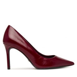 Szpilki Tamaris. Czerwone szpilki damskie Tamaris, bez wzorów, bez obcasa, na szpilce, bez zapięcia. Za 394.99 zł.