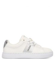 Guess Sneakersy K5BZ47 WO120 Biały. Białe buty sportowe dziewczęce Guess, z aplikacjami, ze skóry, bez zapięcia. Za 229.99 zł.